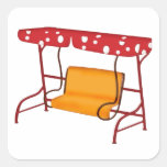 Summertime Patio Glider Seating Square Sticker