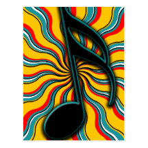 Summertime Semiquaver - 16th note music symbol Postcard