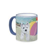 Summertime Westies Blue Water Mugs