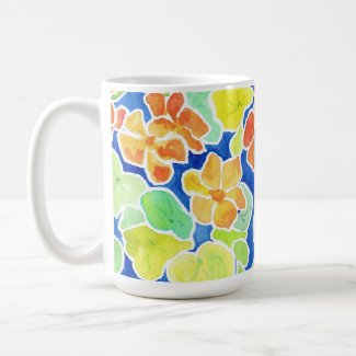 Summery Scarlet and Yellow Nasturtiums Coffee Mug zazzle_mug