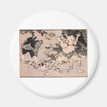 Sumo Wrestlers, Circa 1800's. Japan. Magnet
