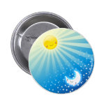 Sun and Moon Buttom Pinback Button