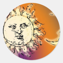 Sun and Moon Colourful Sticker