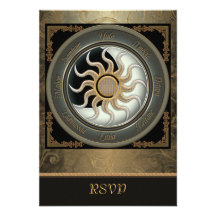 Sun and Moon Pagan Wheel RSVP Cards Custom Announcement