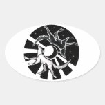 Sun and Moon Wolves Oval Sticker