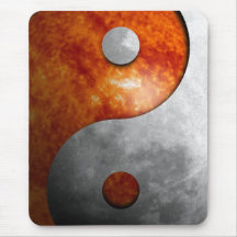 Sun and Moon Yin and Yang Symbol Mousepad