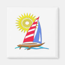 Sun and Sails Refrigerator Magnet