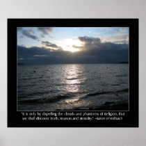 Sun, Clouds, Beach and D'Holbach Quote Posters