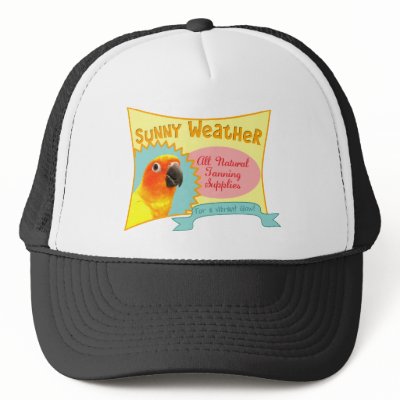 Sun Conure Advertisement Hat by MenagerieMayhem