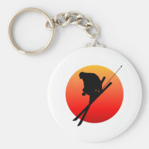 Sun cool skiing keychain