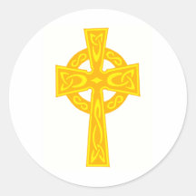 Sun Cross Round Stickers