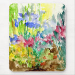 Sun Dappled Watercolor Flower Garden mousepads