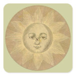 Sun Detail from Antique Map circa 1780