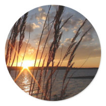Sun Down at the Lake Round Stickers