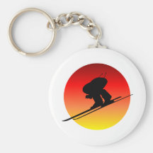 Sun downhill skiing key chains