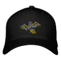 sun dragon  yellow sun embroidered hats