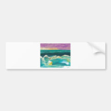 Sun Drama in the Ocean Waves Seascape Bumper Stickers