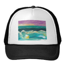 Sun Drama in the Ocean Waves Seascape Mesh Hats