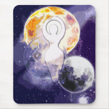 Sun Earth and Moon Goddess Mouse Pad
