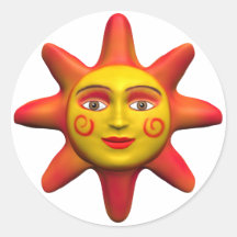 Sun face sticker