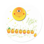 sun illuminates Easter eggs Sticker