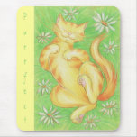 Sun Lover 'Purrfect' mousepad yellow