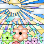 Sun Rays and Flowers Photo Cut Outs
