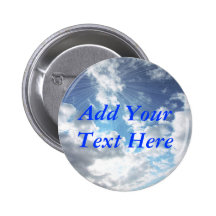 Sun Rays On Blue Sky Button Pin