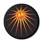 SUN RAYS PEACE SIGN magnets