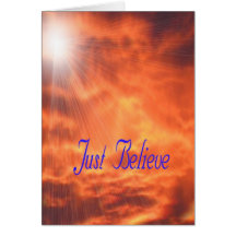 Sun raysJust Believe religious greeting Card