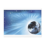 Sun rising over night time planet earth background postcards