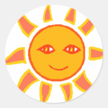 Sun Round Sticker