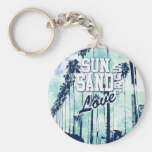 Sun, Sand, Surf, Love Athletic Beach art. Key Chains