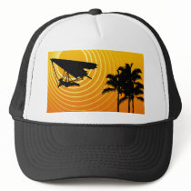sun scene hang gliding trucker hats