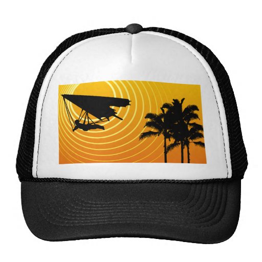 sun scene hang gliding trucker hats