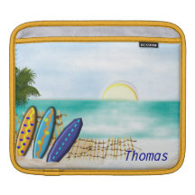 Sun Sea Sand Surfing Holidays Personalised Sleeves For iPads