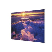 Sun Shining on Ice Stretched Canvas Print
