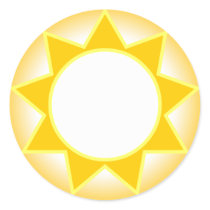 Sun Round Sticker
