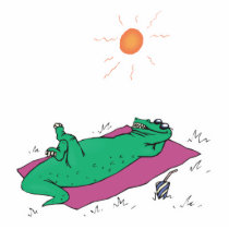 sun tanning crocodile cut outs