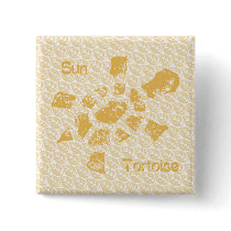 Sun Tortoise Square Button