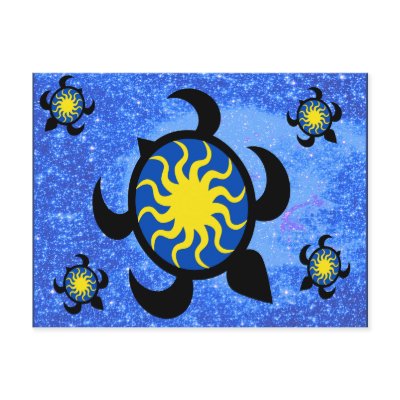 Sun Turtles Notes Card Post Cards by wingedturtle