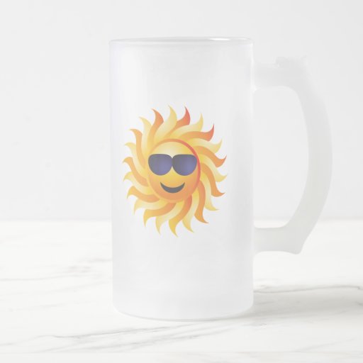 SUN WITH SHADES ON COFFEE MUG