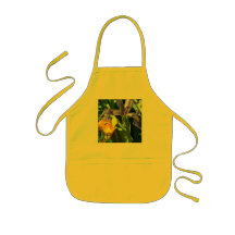 Sun yellow apron with iris garden theme