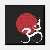 Sun, Yoga & Om Magnet