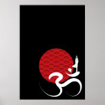 Sun, Yoga & Om Poster