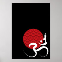 Sun, Yoga & Om Poster
