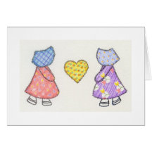 Sunbonnet Sue Quilting Motif Drawing Card