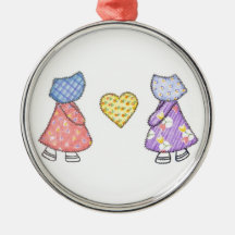 Sunbonnet Sue Quilting Motif Drawing Christmas Ornament