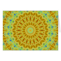 Sunburst Fractal Kaleidoscope Card