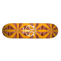 Sunburst Stripe Orange Pixipig Skateboard 3
